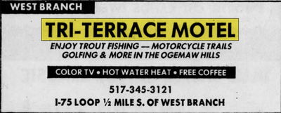 Tri-Terrace Motel - May 1975 Ad (newer photo)